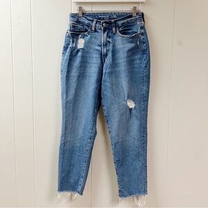 Old Navy Women Curvy High Rise OG Straight Jeans SZ 8 Moms Jeans Distressed Boho